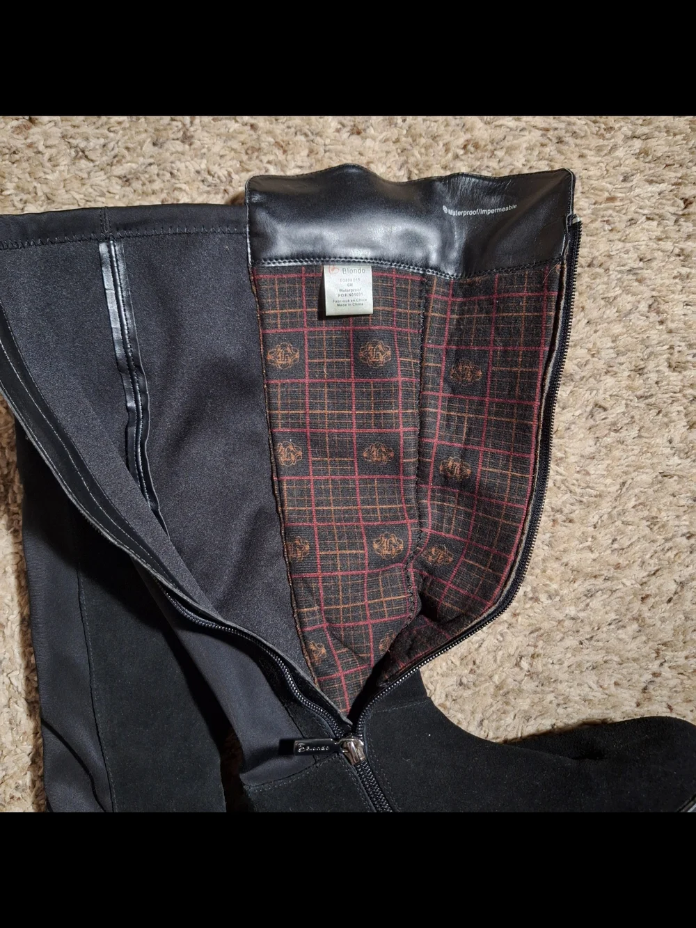 Blondo Olivia Waterproof Black Leather Knee High Boots Size 6M